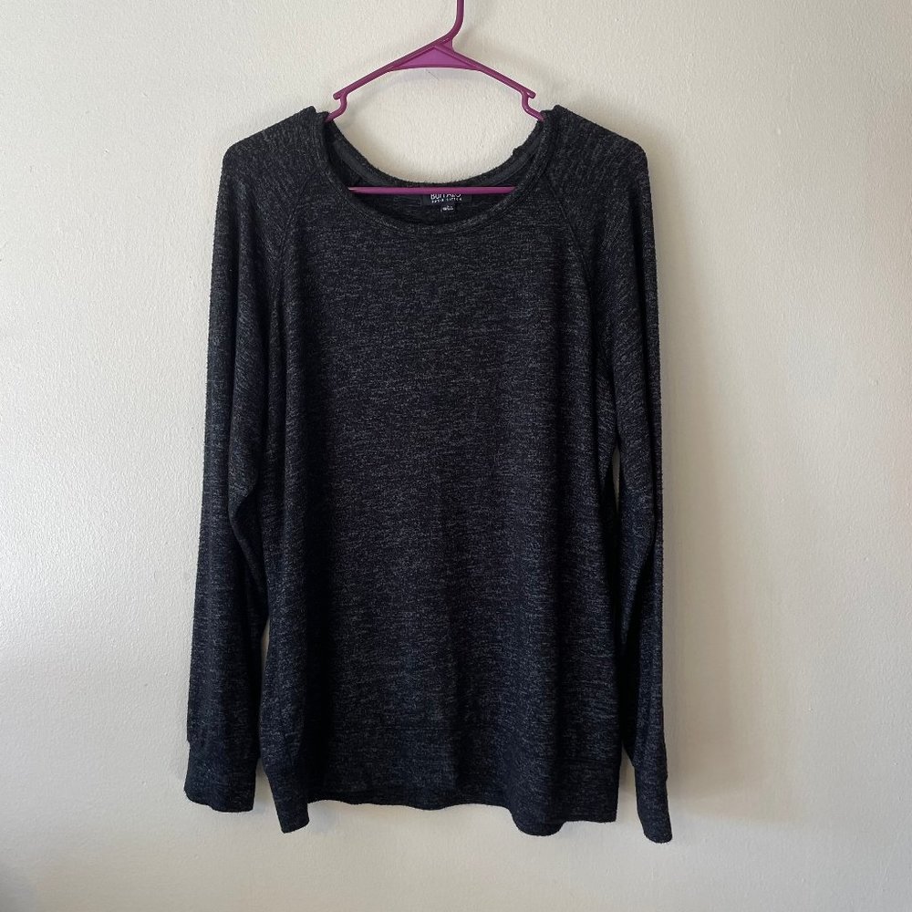 Buffalo David Bitton | Charcoal Gray Heathered Soft Long-Sleeve Lounge Top L